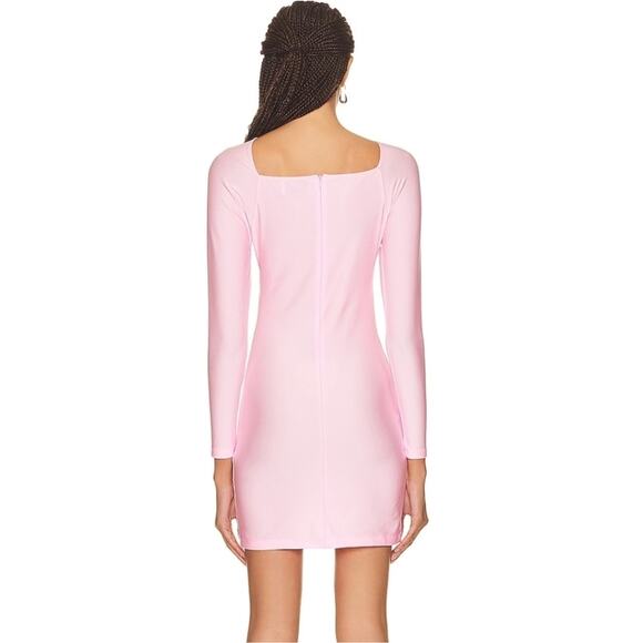 Coperni Cut Out Jersey Dress in Light Pink Small Long Sleeve Barbiecore Mini - Picture 3 of 14